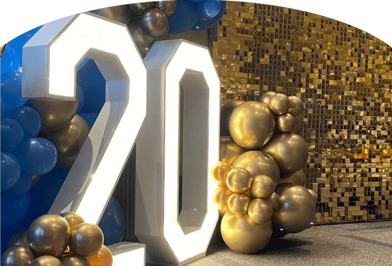 Float Balloons Hero Image 20 birthday party display